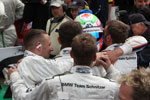 BMW Team Mitglied Bruno Spengler (CA) feiert seinen zweiten Platz in Brands Hatch