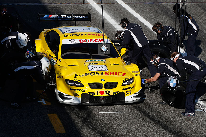   Estoril (PT), 9. Februar 2012. BMW M3 DTM Test. BMW Team RBM Pit Stop.