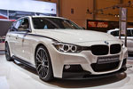 BMW 320d Touring (F31) mit BMW M Performance Aerodynamik Kit, bestehend aus Frontspoiler und Seitenschweller und Heckdiffusor