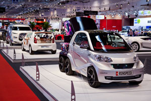 Automobil Design Sonderausstellung auf der Essen Motor Show 2012, vorne: Rinspeed Dock + Go