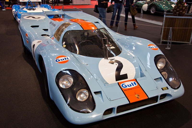 Porsche 917 aus dem Jahr 1971, WM-Fahrzeug 1971, 12-Zylinder, 5.000 ccm, 630 PS, Siege: u. a. 24h von Le Mans, Fahrer: u. a. Jo Siffert, Pedro Rodriguez