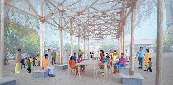BMW Guggenheim Lab Mumbai, architektonisches Modell, Dr. Bhau Daji Lad Museum