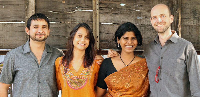 BMW Guggenheim Lab Team Mumbai. Hctor Zamora, Aisha Dasgupta, Trupti Amritwar Vaitla und Neville Mars.