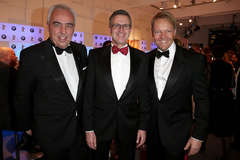 Hans-Reiner Schrder, Johannes Seibert und Christoph von Tschirschnitz bei der 'BMW Golden Bear Lounge' Erffnung - bei der 63. Berlinale