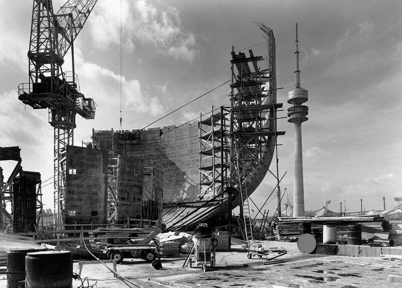 Bau des BMW Museums, 1970-1971. Foto: Sigrid Neubert.