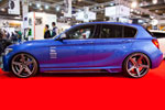Essen Motor Show 2013: BMW M135i in Estorilblau metallic mit Tuning-Komponenten der Firma Rieger