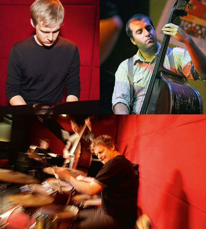 Elias Stemeseder (Jim Black Trio) (oben links), Chris Tordini (oben rechts), Jim Black - Jim Black Trio (unten)