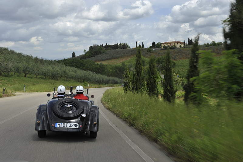 Frank B. Meyer und Moritz Mller im BMW 328 bei der Mille Miglia 2013