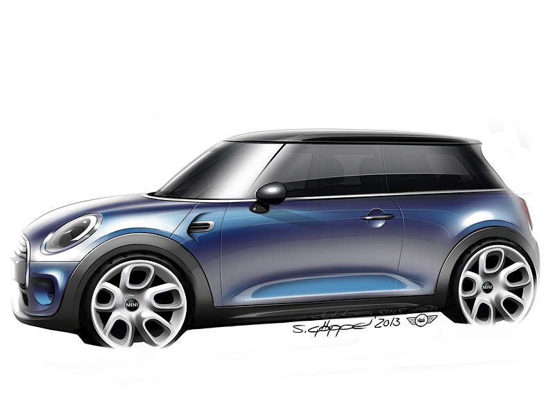 Der neue MINI Exterieur Design Skizze.