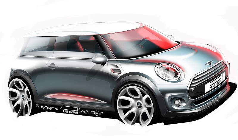 Der neue MINI Exterieur Design Skizze.