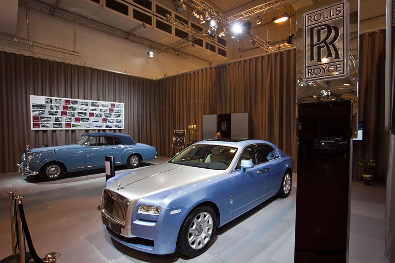 Rolls-Roye auf der Techno Classica 2013 mit dem Ghost (vorne) und dem Silver Cloud