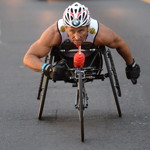 Alessandro Zanardi beim Schwimmen beim Langstrecken-Triathlon auf Hawaii