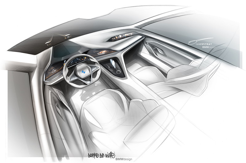BMW Vision Future Luxury. Skizze. Interieur.