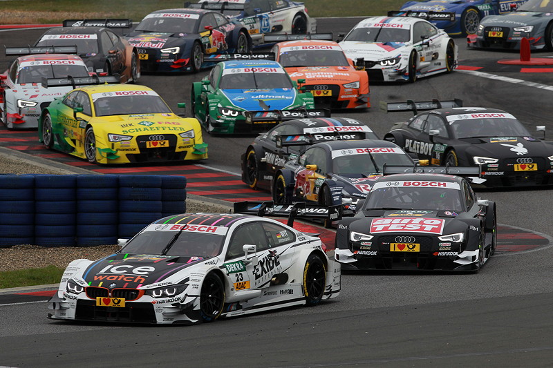 BMW Pilot Marco Wittmann startete beim zweiten DTM-Rennen des Jahres 2014 in Oschersleben von der Pole Position