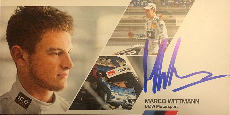 Marco Wittmann, DTM Champion 2014, Autogrammkarte