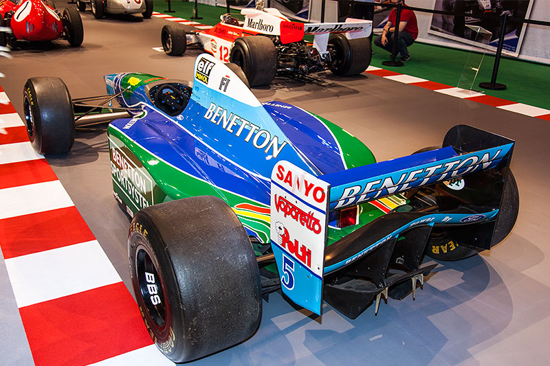Benetton B194-Ford aus dem Jahr 1994. Weltmeisterauto von Michael Schumacher. Essen Motor Show 2014.
