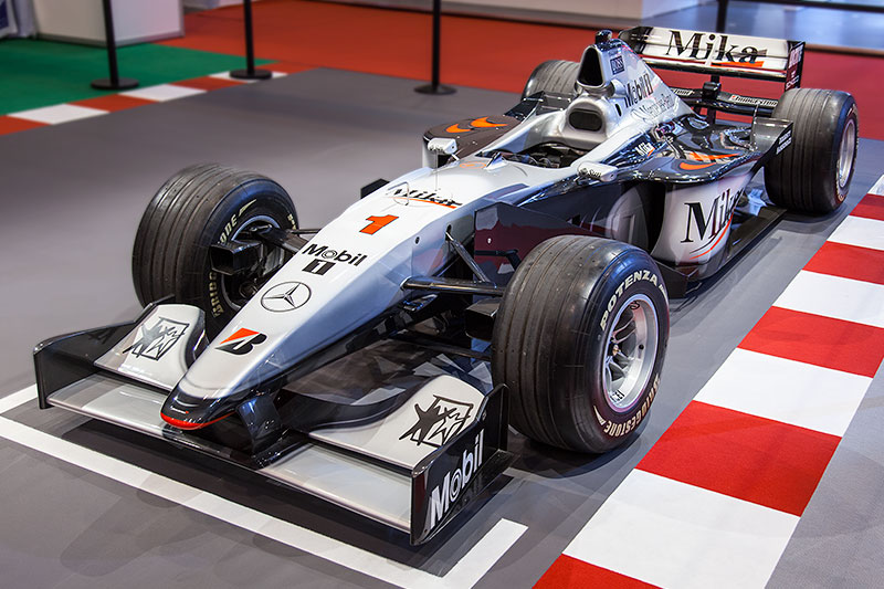 McLaren MP4/13-Mercedes aus dem Jahr 1998. Weltmeisterauto von Mika H�kkinen. Essen Motor Show 2014.