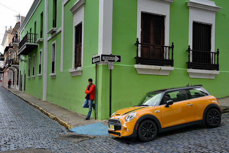 MINI Cooper S (F56) in Volcanic Orange on location in Puerto Rico
