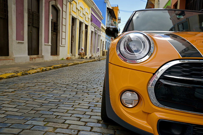 MINI Cooper S (F56) in Volcanic Orange on location in Puerto Rico
