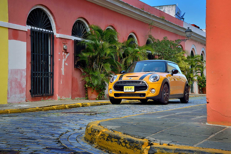MINI Cooper S (F56) in Volcanic Orange on location in Puerto Rico