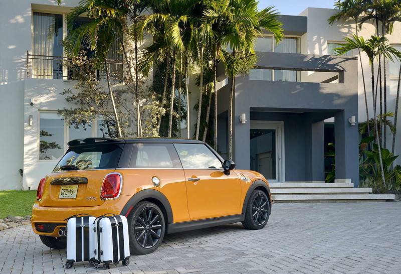MINI Cooper S (F56) in Volcanic Orange on location in Puerto Rico