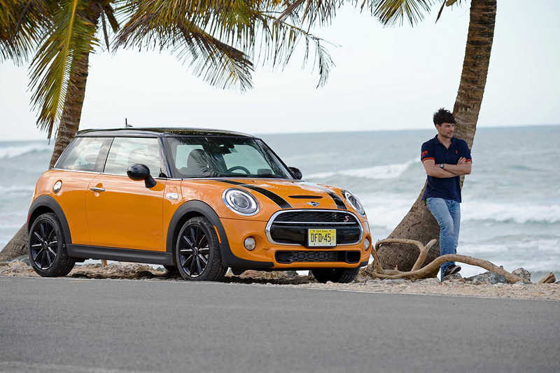 MINI Cooper S (F56) in Volcanic Orange on location in Puerto Rico