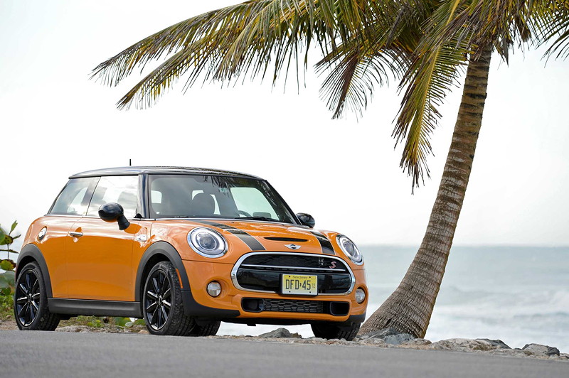 MINI Cooper S (F56) in Volcanic Orange on location in Puerto Rico