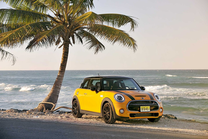 MINI Cooper S (F56) in Volcanic Orange on location in Puerto Rico