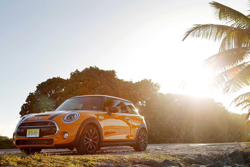 MINI Cooper S (F56) in Volcanic Orange on location in Puerto Rico