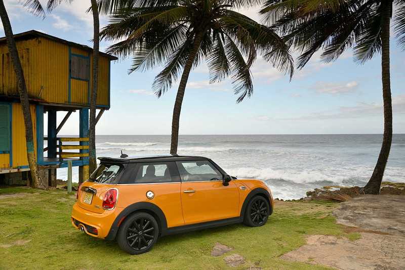 MINI Cooper S (F56) in Volcanic Orange on location in Puerto Rico