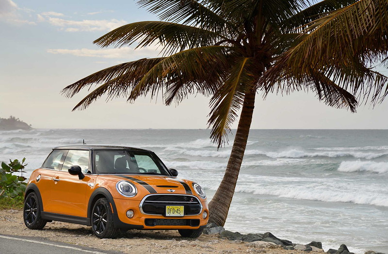 MINI Cooper S (F56) in Volcanic Orange on location in Puerto Rico