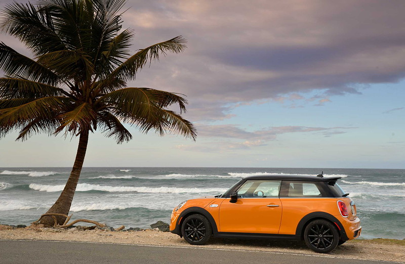 MINI Cooper S (F56) in Volcanic Orange on location in Puerto Rico