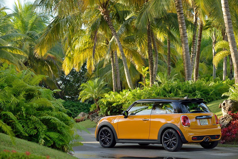 MINI Cooper S (F56) in Volcanic Orange on location in Puerto Rico