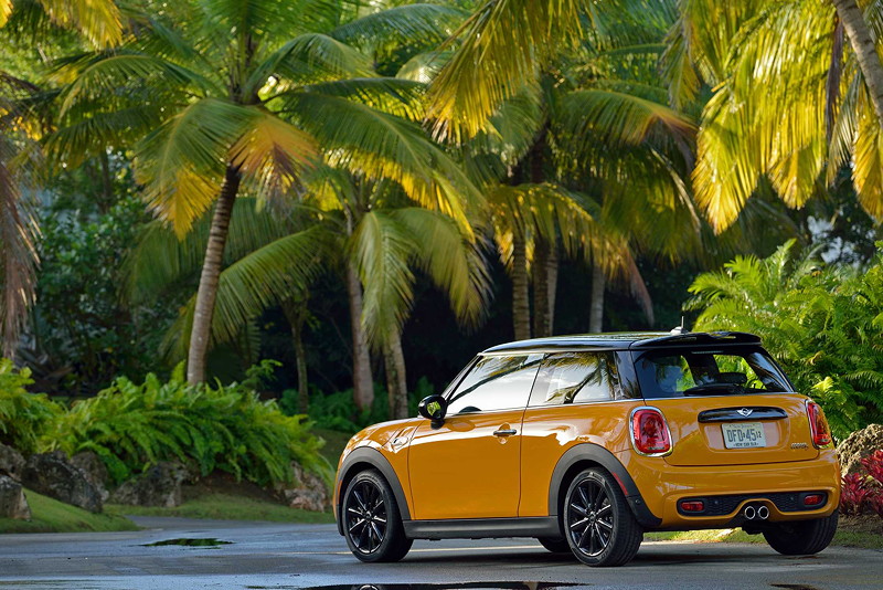 MINI Cooper S (F56) in Volcanic Orange on location in Puerto Rico