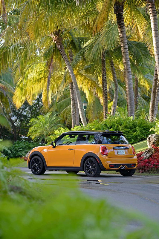 MINI Cooper S (F56) in Volcanic Orange on location in Puerto Rico