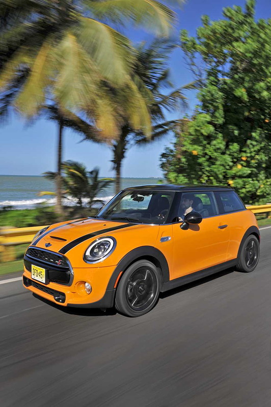 MINI Cooper S (F56) in Volcanic Orange on location in Puerto Rico