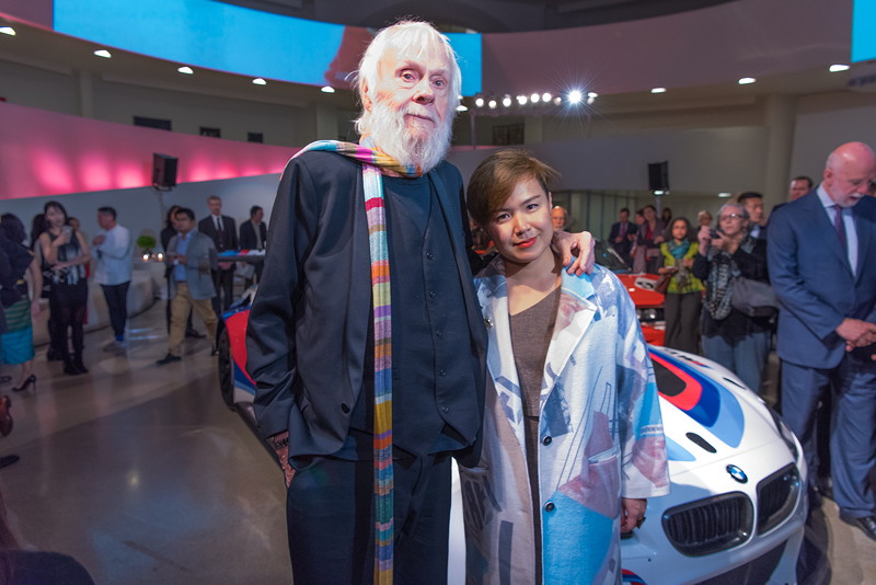 John Baldessari und Cao Fei, die neuen BMW Art Car K�nstler, beim Verk�ndungsevent im Guggenheim Museum, New York.