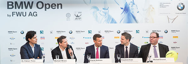Pressekonferenz BMW Open 2015: Dr. Fabian Tross, Michael Mronz, Patrick Khnen, Friedrich Edel und Michael Emmel