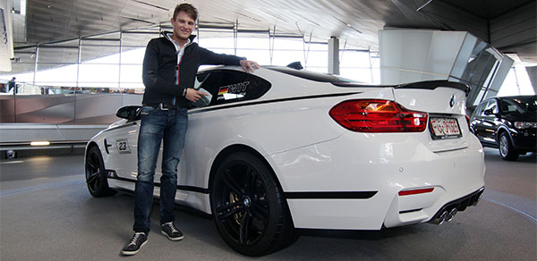 Werksfahrer Marco Wittmann mit seinem neuen BMW M4 DTM Champion Edition, BMW Welt.