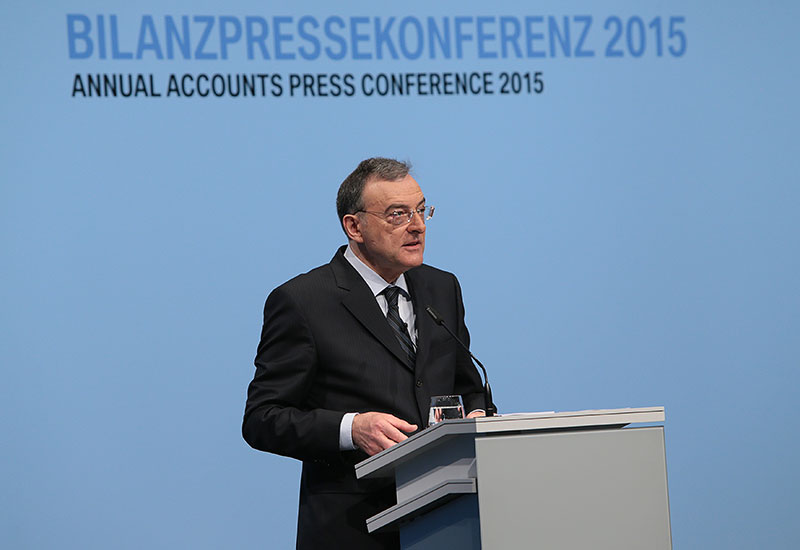 Bilanzpressekonferenz der BMW Group am 18. Mrz 2015 in Mnchen. Dr. Norbert Reithofer, Vorsitzender des Vorstands der BMW AG.