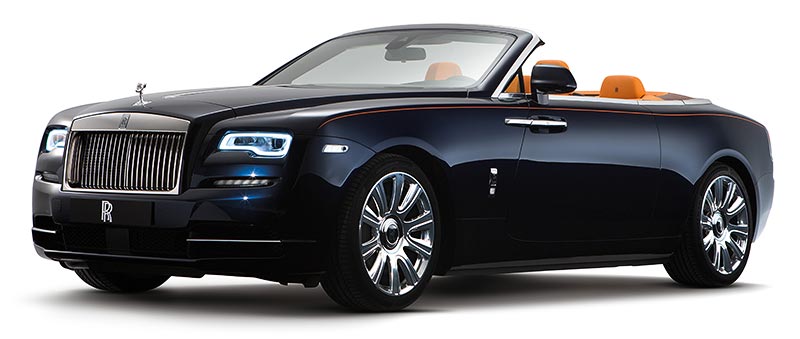 Rolls-Royce Dawn, mit offenem Verdeck