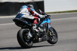 Indianapolis (USA) 9. August 2015. Team BMW Dead President Racing Rider Jeremy Cook #81 (USA) auf einer BMW S1000RR.