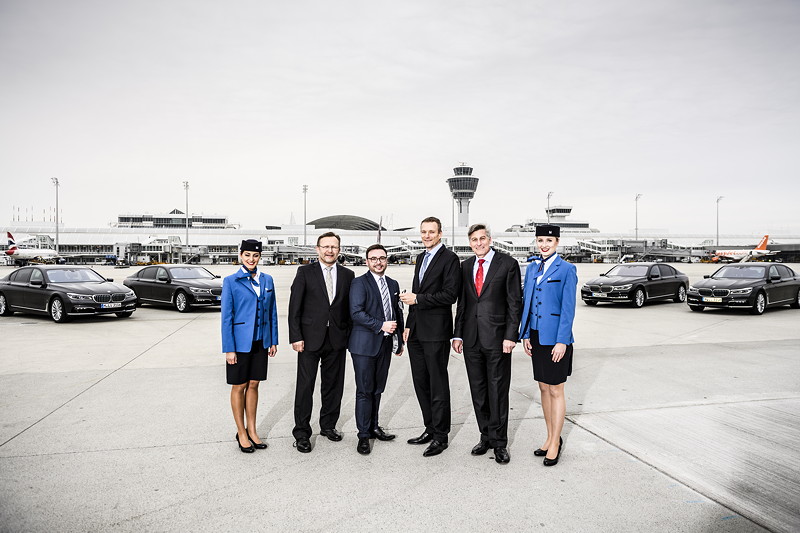 BMW �bergibt f�nf BMW 740Le iPerformance als VIP-Shuttle des VipWings an den Flughafen M�nchen.