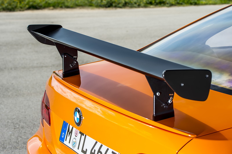 BMW M3 GTS mit aufflligem Heckflgel aus Carbon, der fr niedrigeren Auftrieb sorgt