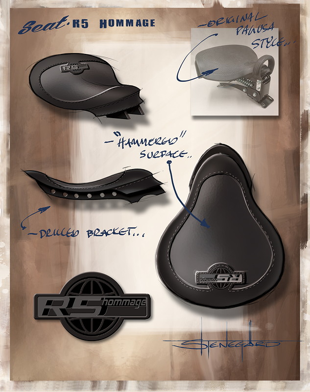 BMW Motorrad R 5 Hommage. Design Skizze.