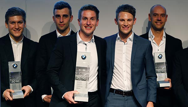 BMW Motorsport Saisonabschluss-Veranstaltung: Ehrung für Michael Schrey, vorne mit Marco Wittmann