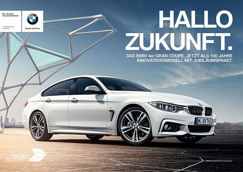 HALLO ZUKUNFT- die Jubil�umskampagne von BMW Deutschland. Printanzeige.