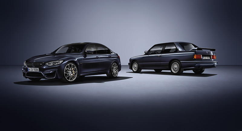 Exklusive Sonderedition BMW M3 '30 Jahre M3' mit seinem Ahnen, dem BMW M3 (E30).