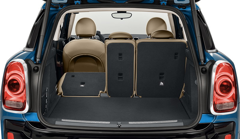 MINI Countryman, Detail, geteilt umlegbare Sitzbank im Fond