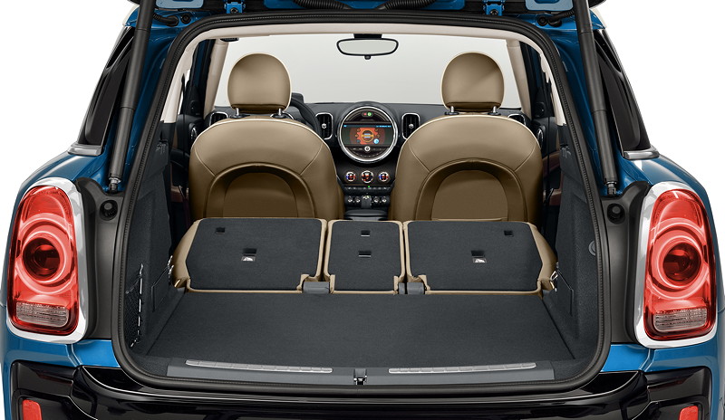 MINI Countryman, Detail, geteilt umlegbare Sitzbank im Fond